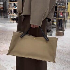 Canvas & Leather Tote Bag Set